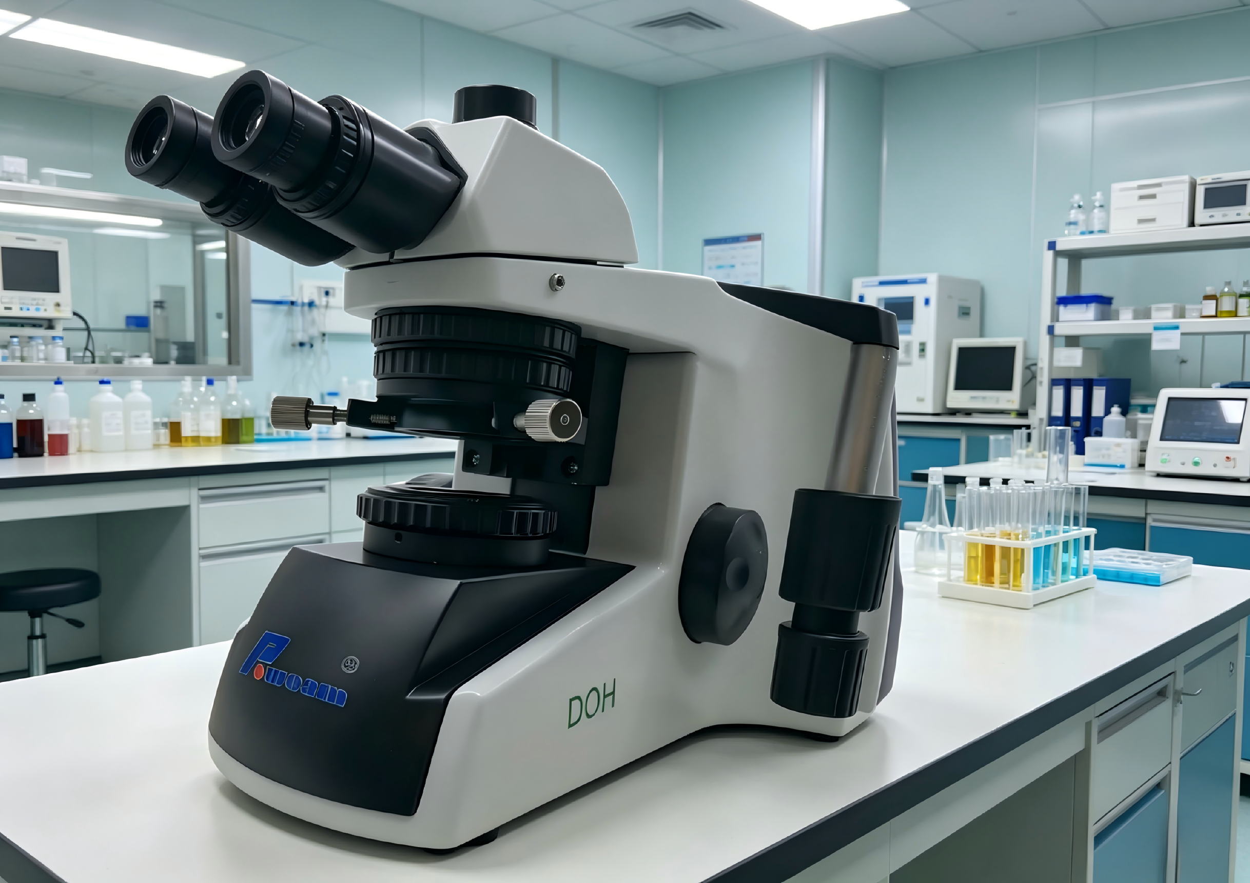 用于实验室研究的三目化合物显微镜