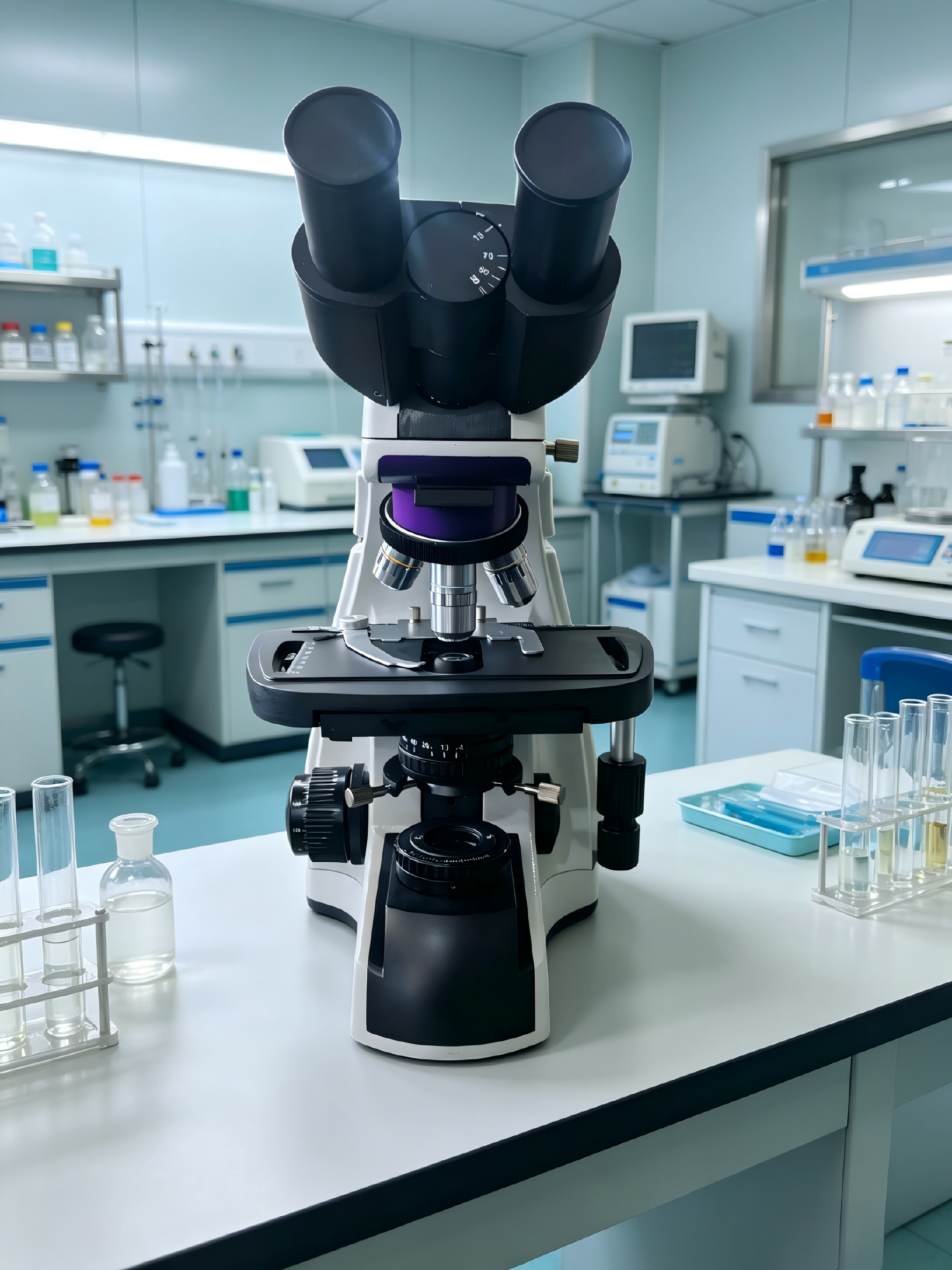 用于实验室研究的三目化合物显微镜