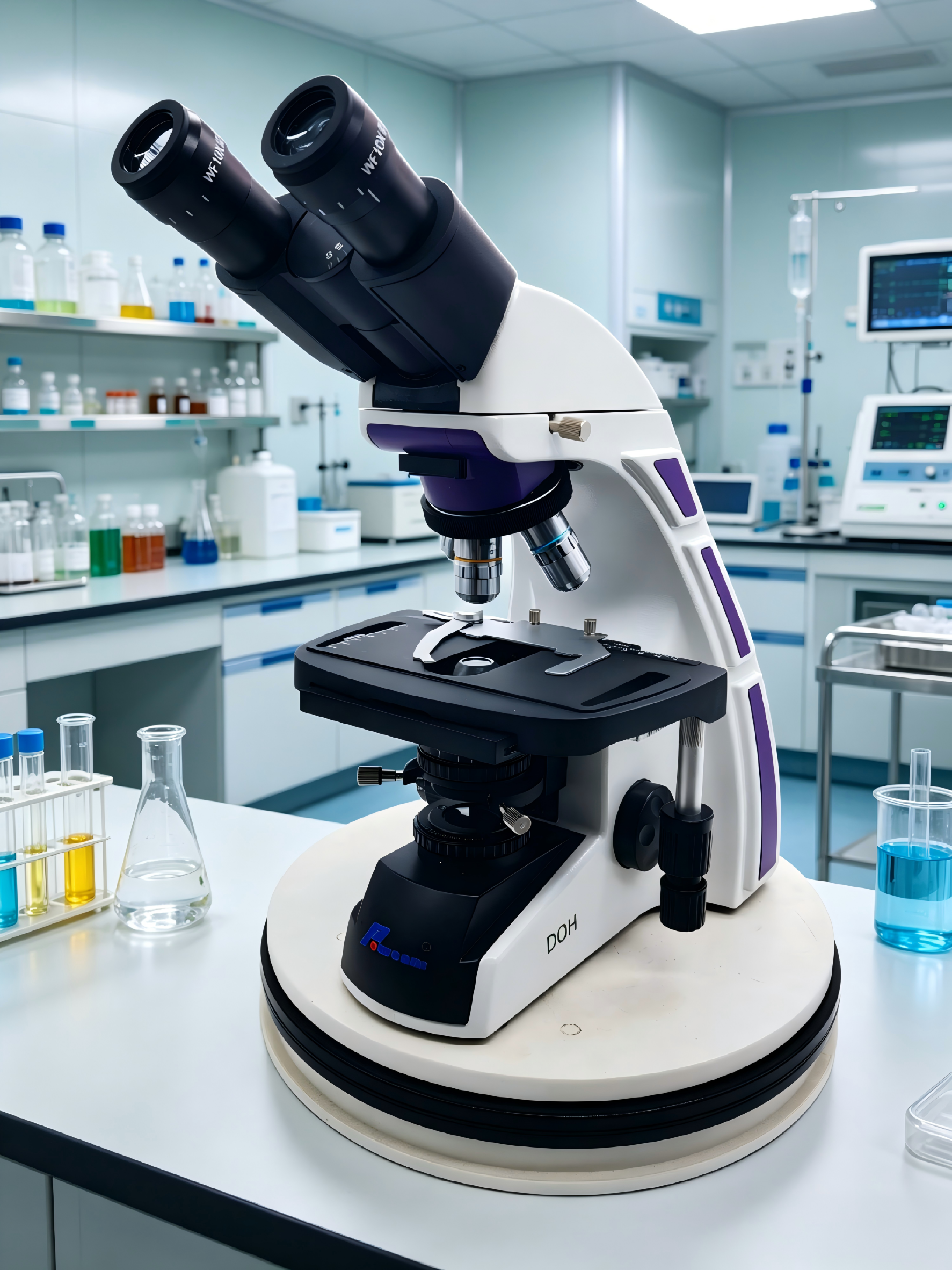 用于实验室研究的三目化合物显微镜